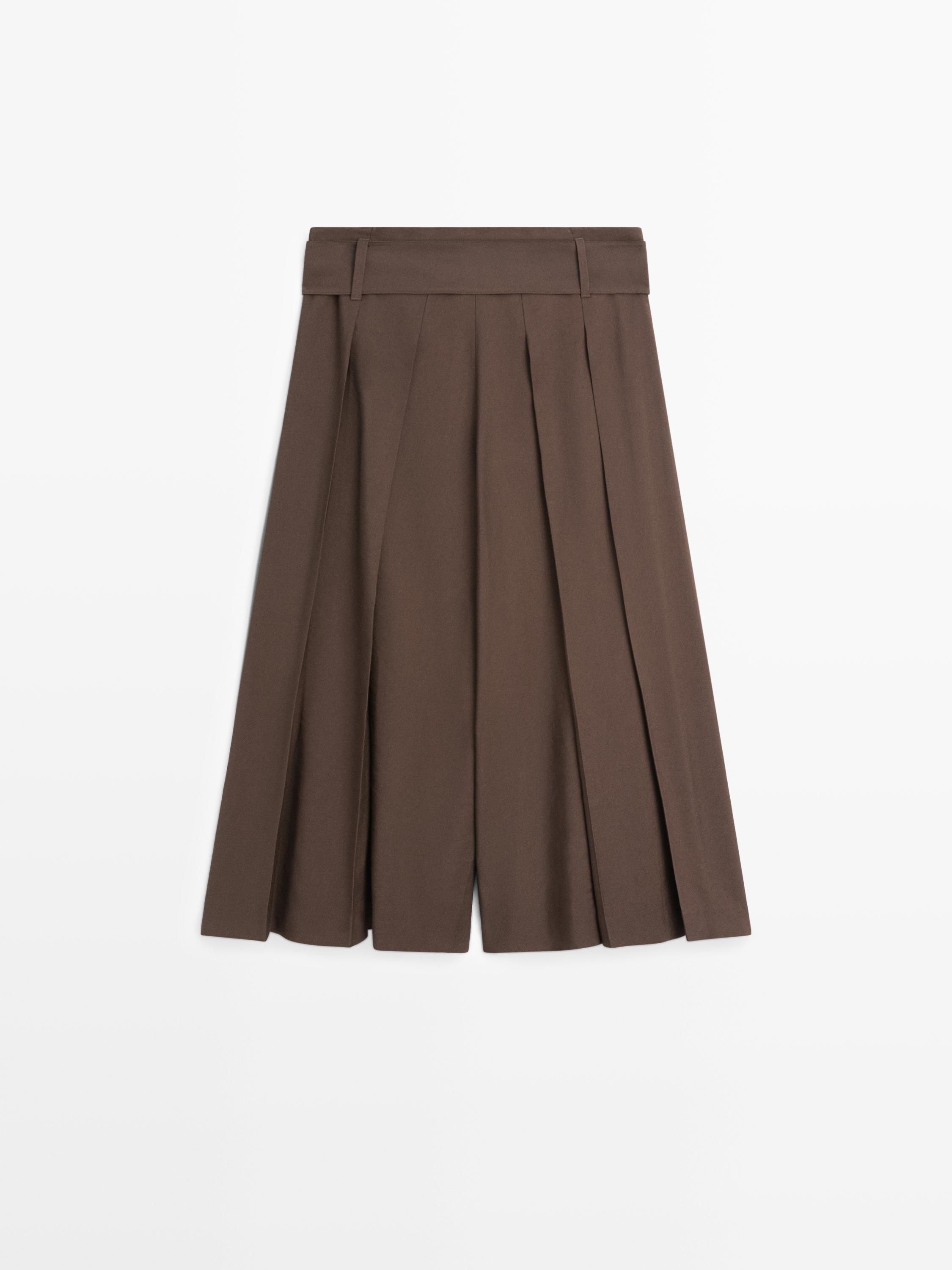 Jupe-culotte midi plissée